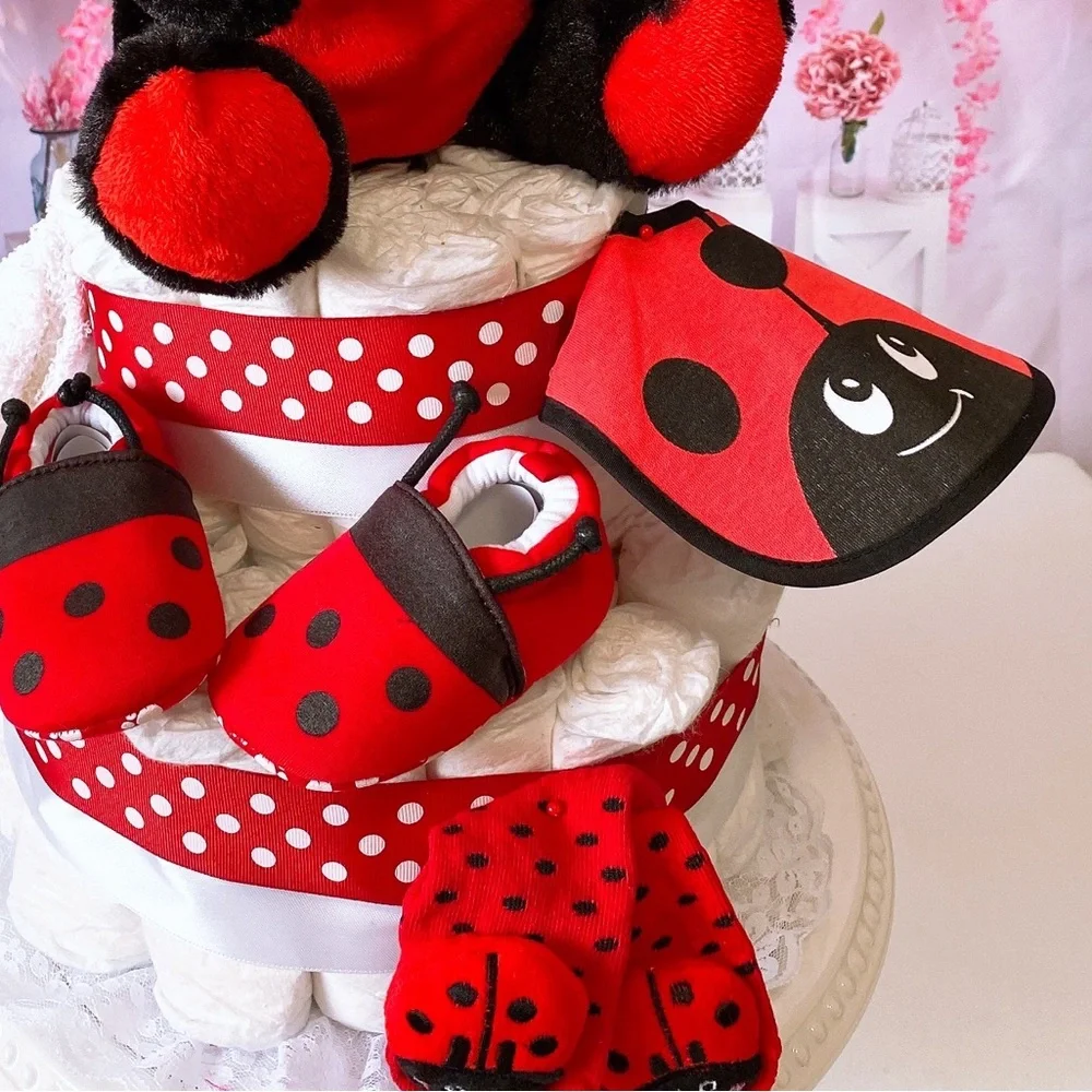 Ladybug Unisex Diaper Cake